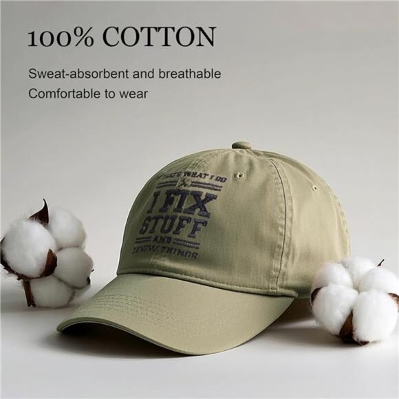 Mens cotton baseball cap adjustable hat funny gift idea dad birthday present - Picture 5 of 8